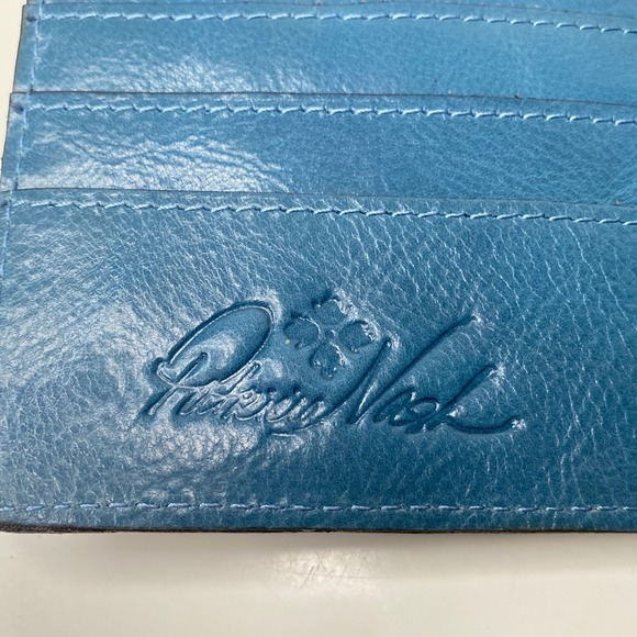 Patricia Nash Colli Large Safflower Blue Leather‎ Wallet Clutch - Picture 4 of 6